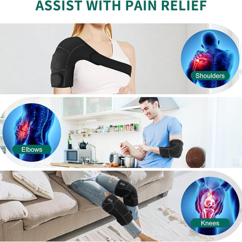 Knee Heating Massager with Vibration, Wireless Heating Pad for Knees, Shoulders and Elbows, Relieves Deep Tissue Stress (Amazon Embargoed,FEDEX Shipping Support Pickup )