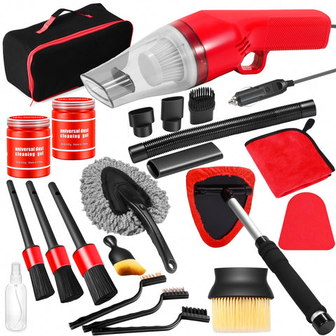 17Pcs Car Detailing Kit Interior Cleaner, Car Interior Cleaning Kit with Handheld Car Vacuum, Car Detailing Brushes, Windshield Cleaning Tool, Car Cleaning Supplies, Car Accessories for Men, Women