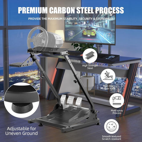 Racing Steering Wheel Adjustable Stand Racing Simulator Cockpit Fit for Mainstream Brands