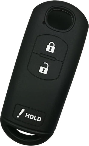 Qty(2)  Black Full Protector Silicone Key Fob Cover Case Protector Shell for Mazda 3 6 CX3 CX5 CX7 CX9 SPEED3 Smart Key Remote 3 Buttons