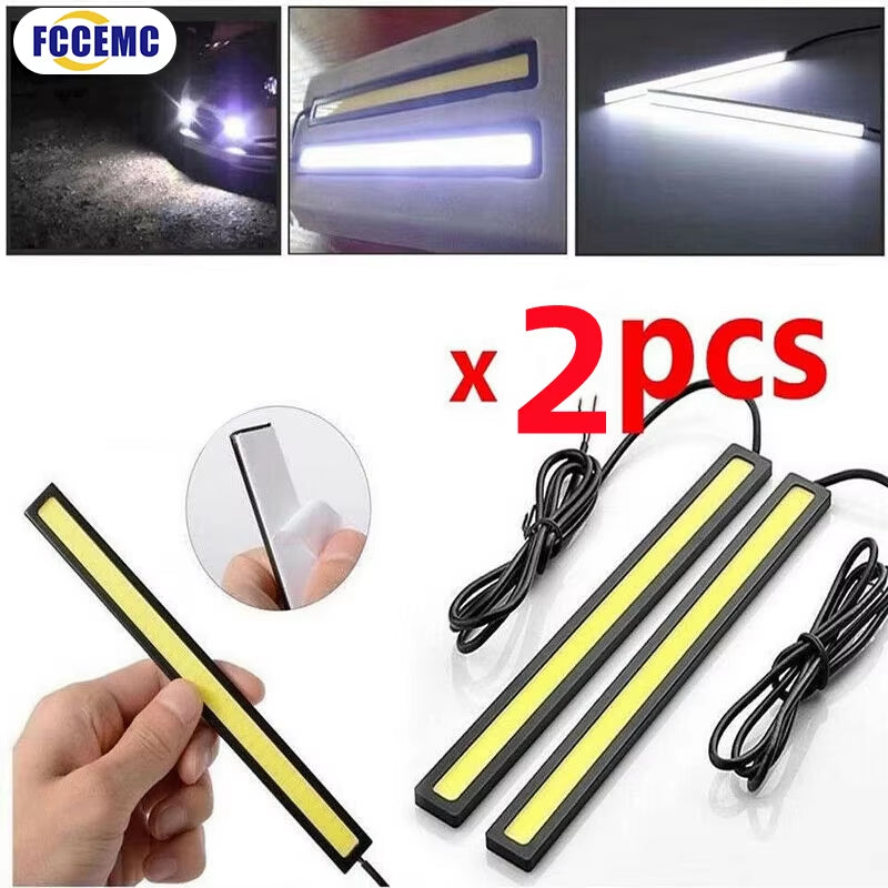 Ultra Thin Bright LED Car COB Daytime Running Lights Superbright Low Cosumption Auto DRL Fog Driving Lamp 12V DRL Lamp Universal
