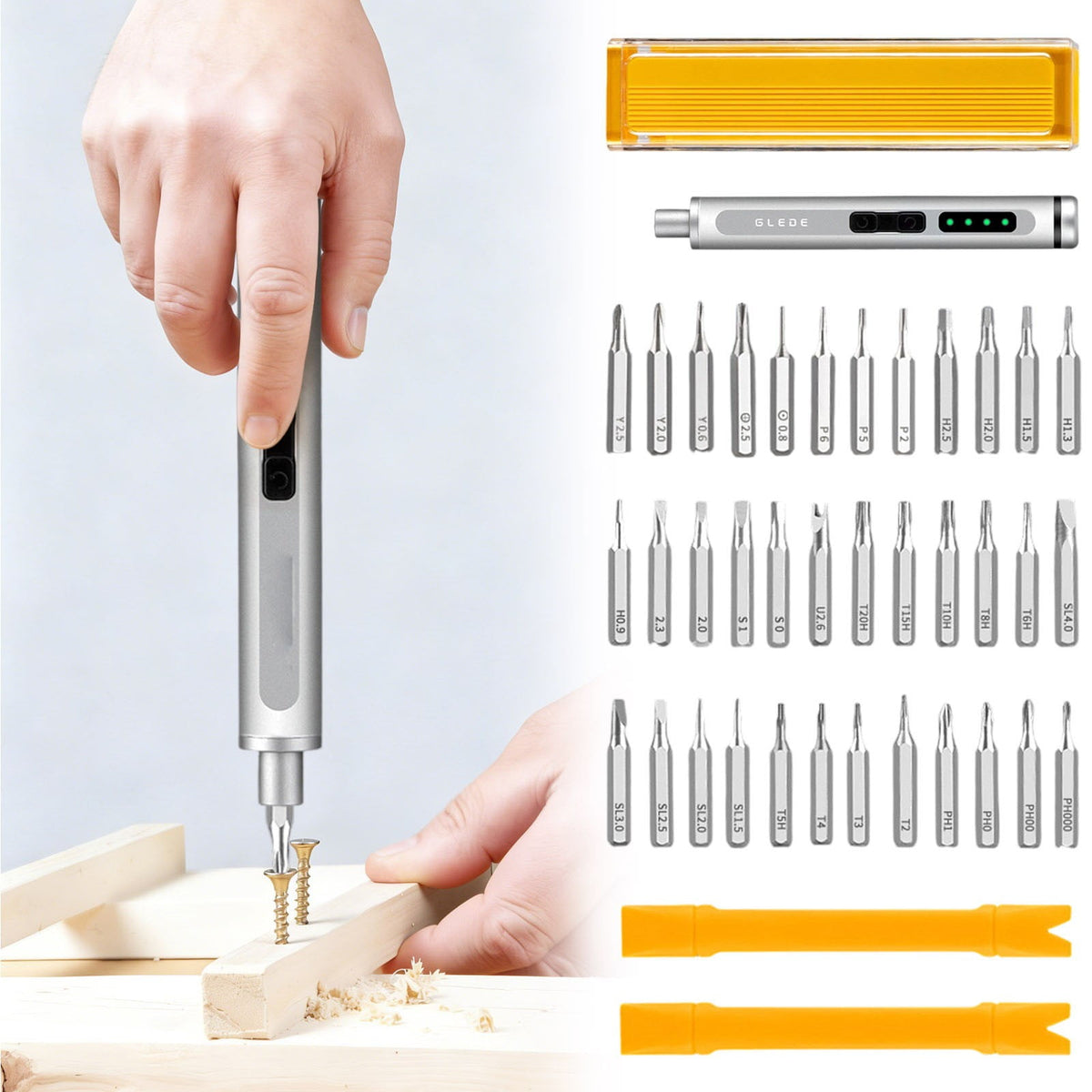 3.7V Mini Electric Screwdriver, Precision Screwdriver Set, 50-In-1 Magnetic Bits, Magnetic Storage