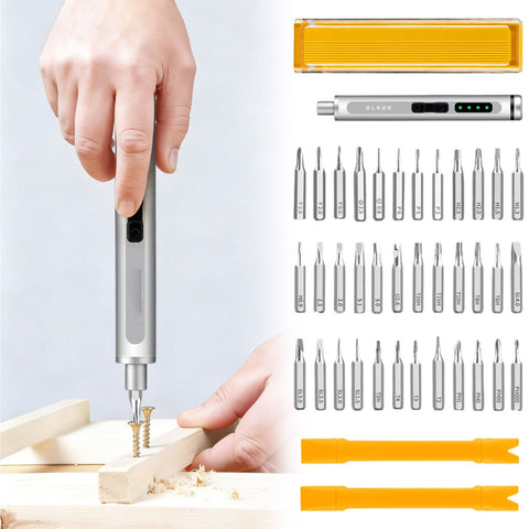 3.7V Mini Electric Screwdriver, Precision Screwdriver Set, 50-In-1 Magnetic Bits, Magnetic Storage