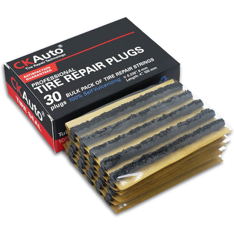 30pcs 4" Black Tire Repair Strings, Automotive Tool Plugs for Tubeless Off-Road Tires Car, Bike, ATV, UTV, Wheelbarrow, Mower