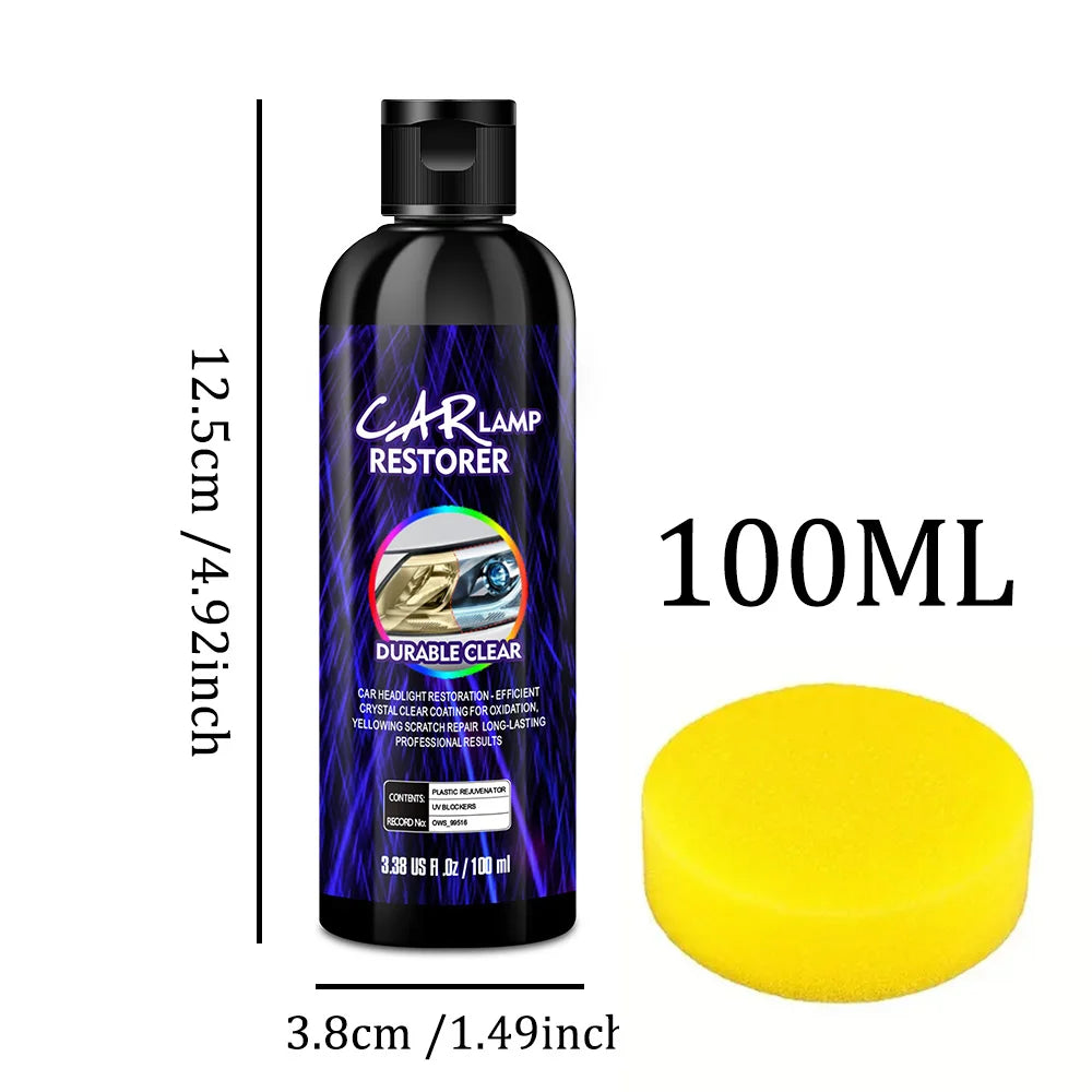 Car Headlight Restoration Polishing Kits Headlamp Scratch Remover Repair Cleaning Paste Remove Oxidation Headlight Polish Liquid