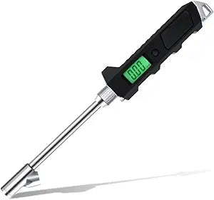 Digital Tire Pressure Gauge, 230 PSI 4 Settings Heavy Duty for Car Bicycle with Larger Backlit LCD Flashlight and Non-Slip, Black