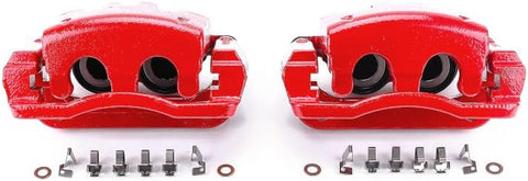 Rear S4920 Pair of High-Temp Red Powder Coated Calipers for Ford F-250 Super Duty 2005-2007, Ford F-350 Super Duty 2005-2007 [Model Specific]