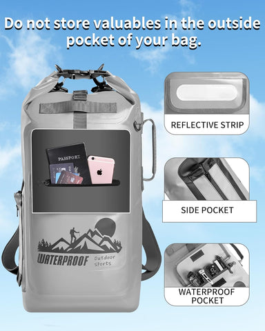 Dry Bag Backpack Waterproof Floating 20L/30L/40L, Dry Bags Waterproof Backpack for Men, Dry Sack Waterproof Bag