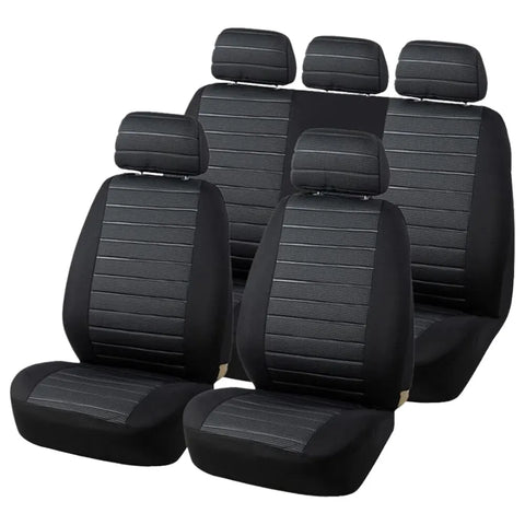 Universal Car Seat Covers Full Set Cloth Set for Most Sedans Vans Suvs Trucks Car Seat Protector Front and Rear Back Seat Covers