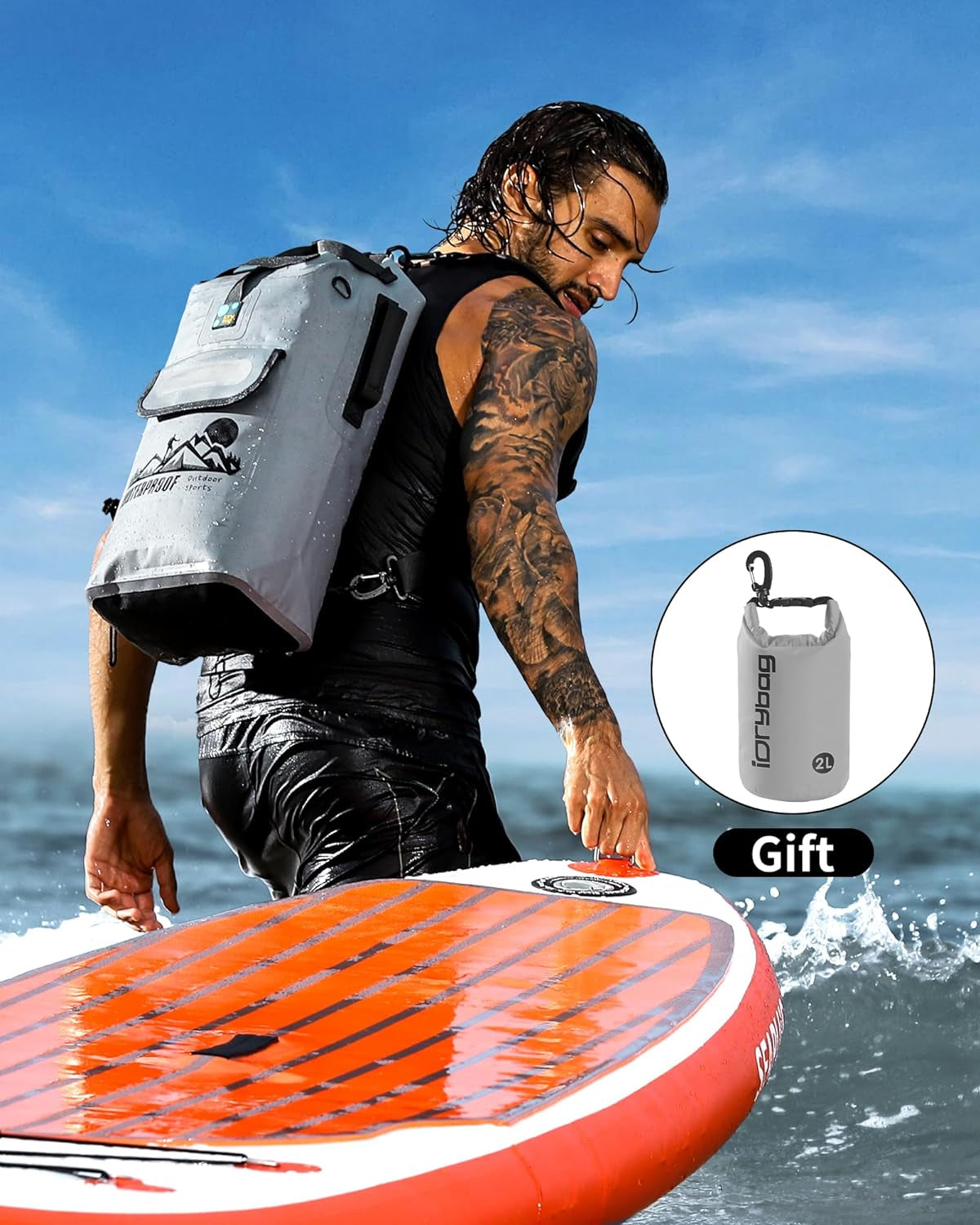 Dry Bag Backpack Waterproof Floating 20L/30L/40L, Dry Bags Waterproof Backpack for Men, Dry Sack Waterproof Bag
