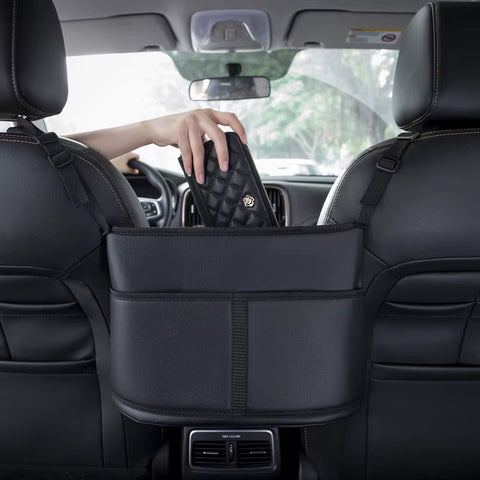 Leather Car Handbag Holders Car Organizers and Storage Front Seats Gap Car Seats Gap Filler Organizer Storage Bag for Car Seats