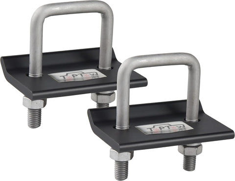 64707 Trailer Hitch Tightener anti Rattle Clamp for 1.25 Inch and 2 Inch Receiver Hitches, Black Aluminum Stabilizer Plate, 2 Packs
