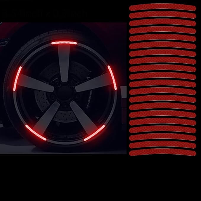 4PCS Car Accessories Car Stickers Reflective Warning Sticker Wheel Eyebrows Door Opening Sticker Diamond Wheel Reflective Strip