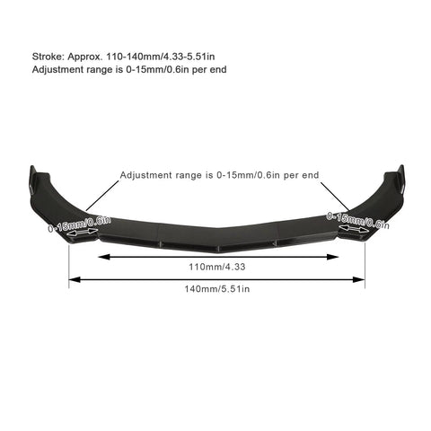 Universal Front Bumper Lip Spoiler Chin Body Kit Protection Auto Car Exterior Aerodynamic Parts