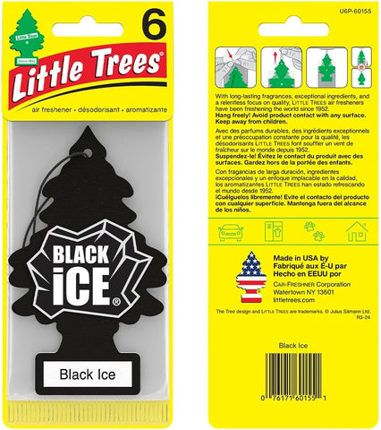 Air Fresheners Car Air Freshener. Hanging Tree Provides Long Lasting Scent for Auto or Home. Black Ice, 24 Air Fresheners