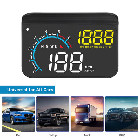 M12 HUD Car OBD2 GPS HUD On-Board Computer Auto Projector Head up Display Gadgets Inteligentes Electronics for Car Speedometer