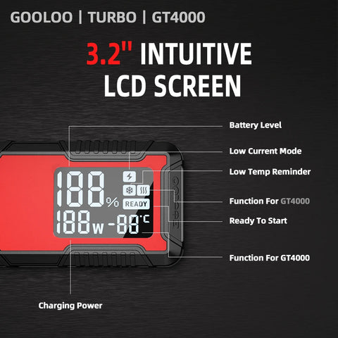 3000A Car Jump Starter 16000Mah Power Bank Portable Charger Booster 12V Auto Starting Device Emergency Battery Starter