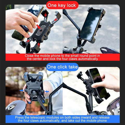 360 Rotation Bike Phone Holder Motorcycle Bicycle Phone Holder Handlebar Stand Mount Bracket Mount Phone Holder for Mobile Phone