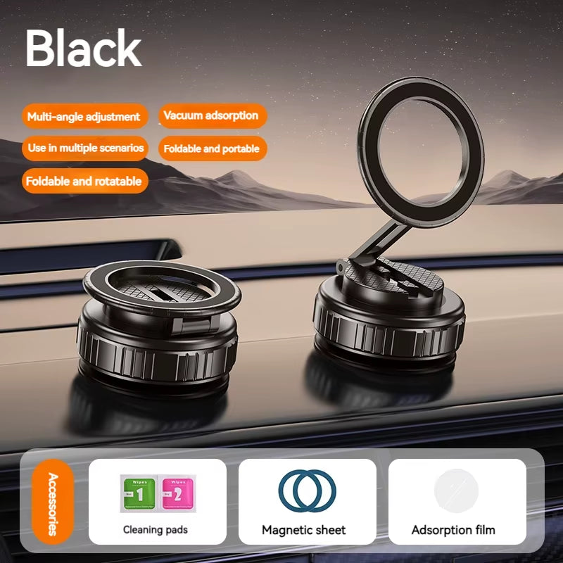 Metal  Vacuum Magnetic Car Phone Holder Mount Adjustable Suction Foldable Phone Stand for Mirro Gym Bath Shower Home