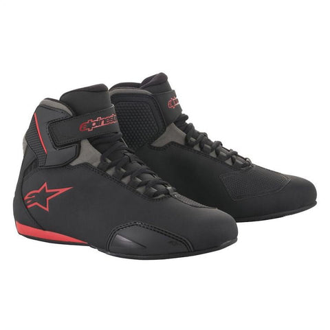 حذاء Sektor Vented Street Motorcycle Shoe للرجال، أسود/رمادي/أحمر، مقاس 10.5