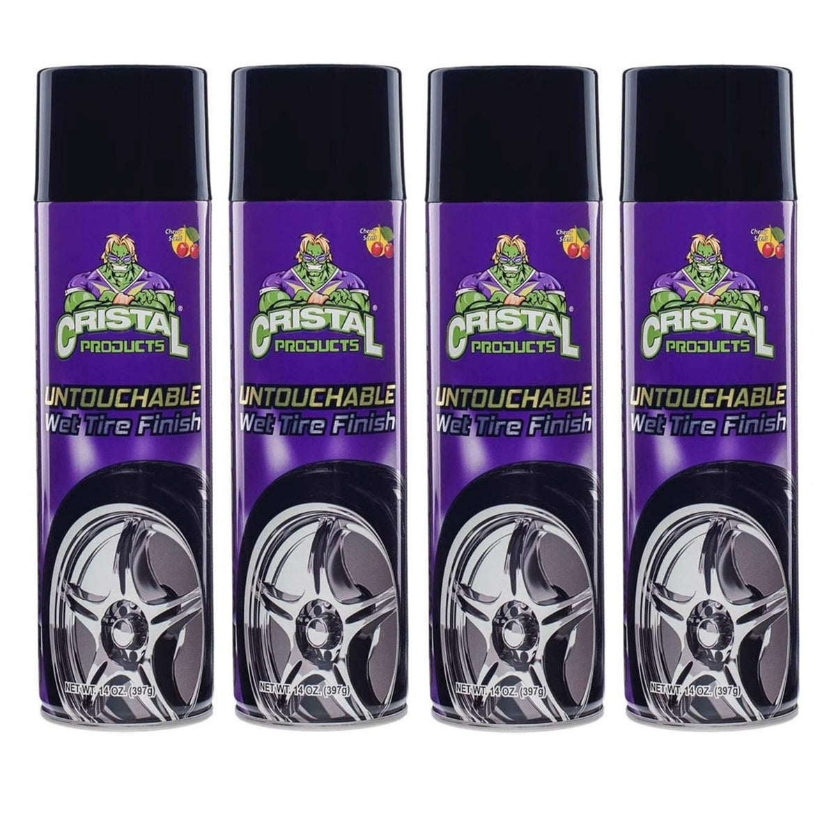 Untouchable Tireshine Spray Spray 4PK – Long-Lasting Wet Tire Finish for Deep Gloss & Protection – Waterproof, No-Sling Formula, Easy Application Tire Shine & Cleaner (52 Oz Total)