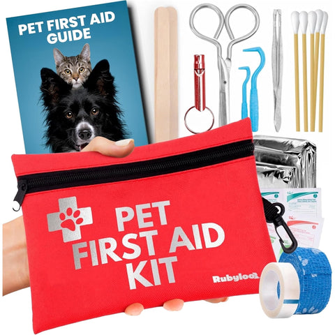 Dog First Aid Kit | 19 Piece Pet Emergency Travel Kit for Cats & Dogs