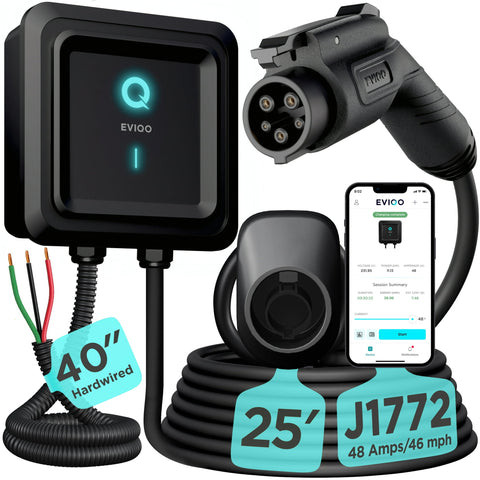 Wall Connector - Electric Vehicle (EV) Charger - Level 2 - up to 48A with 24' Cable