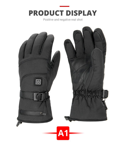 Motorcycle Heated Gloves Winter Warm Heated Gloves Skiing Snowboarding Waterproof Touch Screen Motorcyclist Heated Gloves