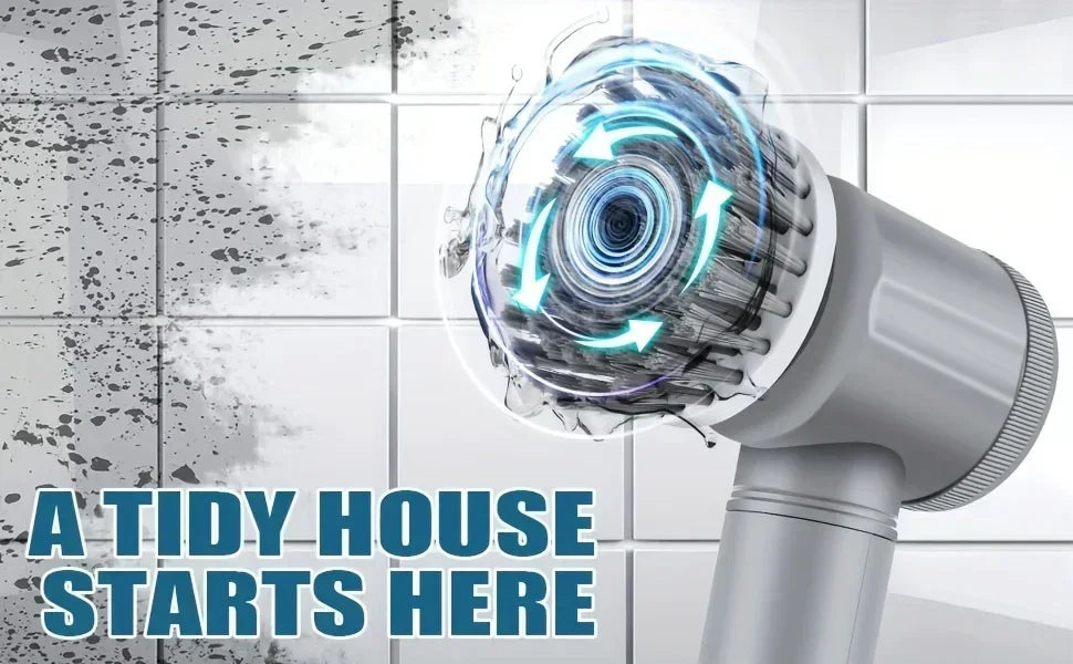 Electric Spin Scrubber Cordless Spin Scrubber with 6 Replaceable Brush Heads Electric Cleaning Brush Cleaning Tools