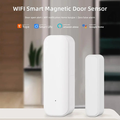 Wifi or Zigbee Window Door Sensor with Battery Smart Home Security Alarm System Voice Control via Alexa Google Home Smart
