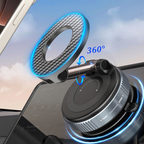 Universal 360° PRO Magnetic Suction Phone Holder Car,Alloy Folding Magnetic Cell Phone Holder for Car [Super Strong Magnet] Bracket Magnetic Dashboard Phone Car Mount for All Smartphone (Black)