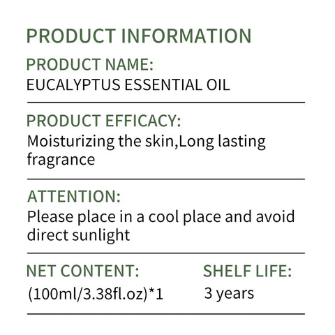 Eucalyptus Plant Essential Oil Face and Body Skin Care Essential Oil Moisturizing Moisturizing Massage Essential Oil
