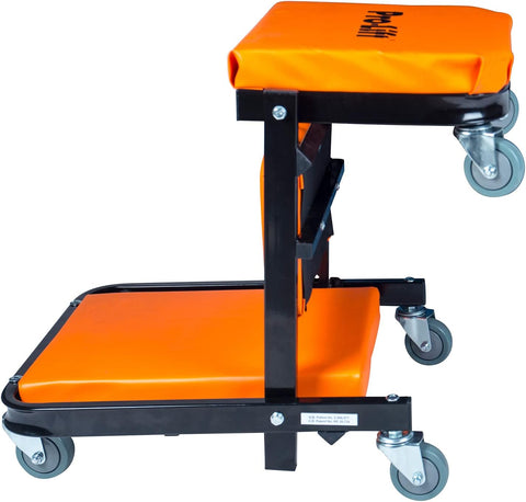 Foldable Z Creeper - 2-In-1 Rolling Folding Car Creeper & Seat - 40" Adjustable Roller Garage Chair Lay down or Sit, 450 LBS Capacity under Car Roller Creeper with 6 Swivel Casters
