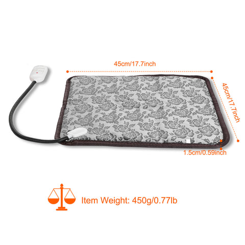 Pet Heating Pad Dog Cat Electric Heating Mat Waterproof Adjustable Warming Blanket with Chew Resistant Steel Cord Case