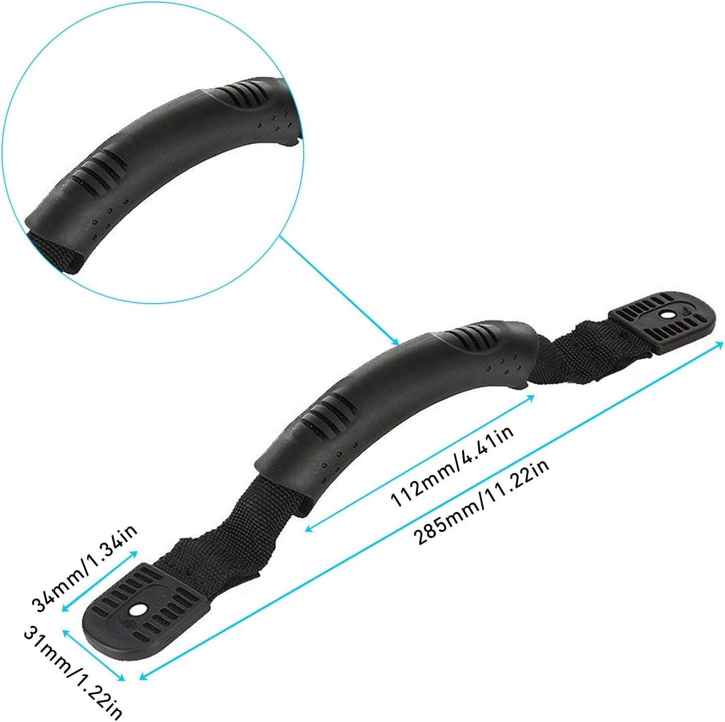 4PCS Kayak Carry Handles, Sturdy Canoe Boat Handle with Screws for Ocean Kayak Emotion Kayaks Luggage Outdoor Sport Canoe Handle Kayak Parts Black