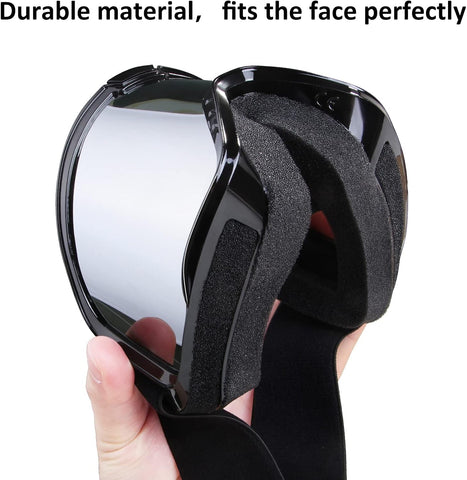 Motocross Goggles for Adult ATV, Motorcycle, Dirtbike & Offroad - UV400 Anti-Scratch, Dustproof Silver MX Goggles