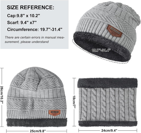 Winter Beanie Hats Scarf Gloves Set Thick Warm Slouchy Beanies Hat Knit Skull Cap Neck Warmer for Men Women