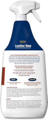 Leather New Easy-Polishing Glycerine Saddle Soap and Leather Cleaner, 32 Oz