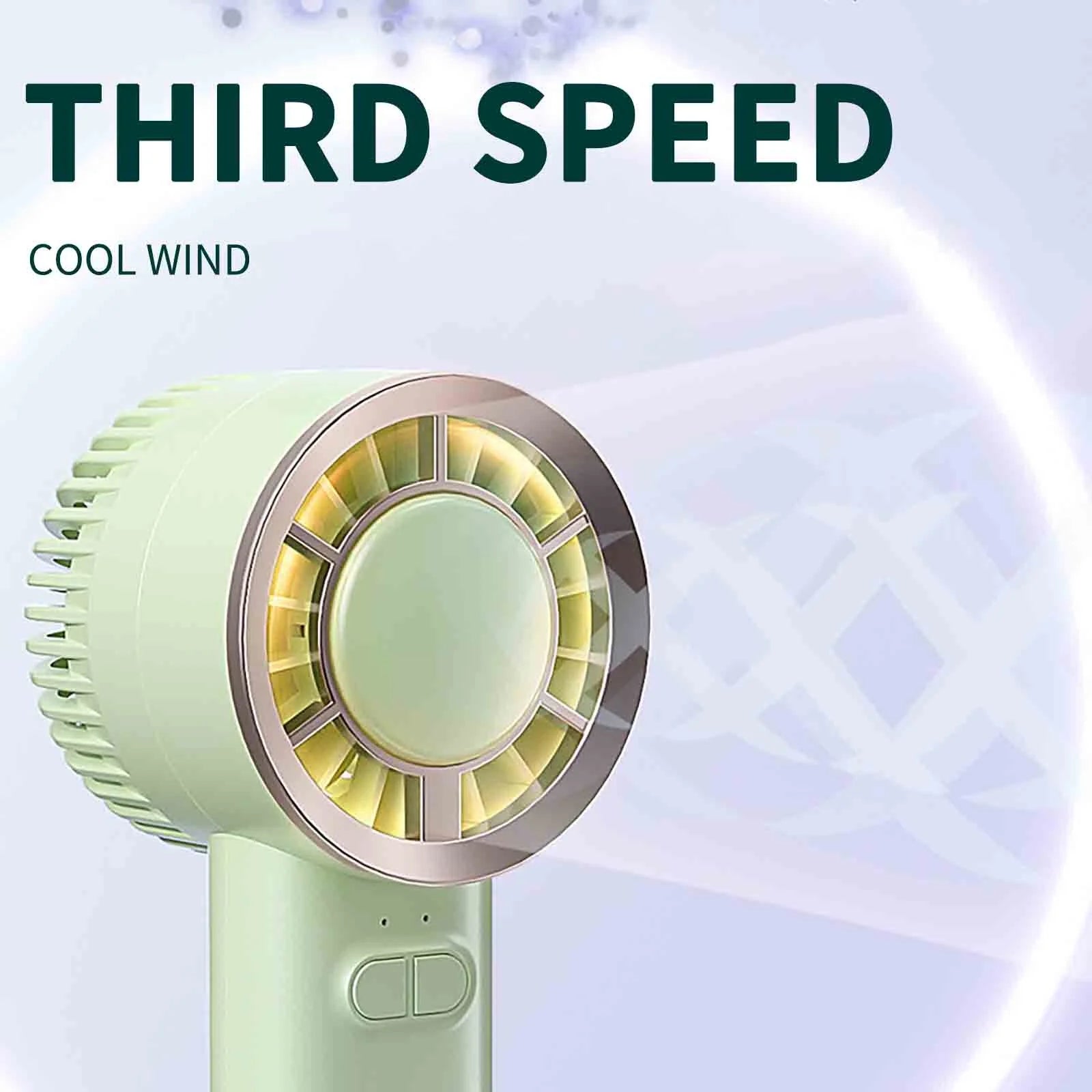 3 Speeds Personal Small Hand Fan, Mini Handheld Fan, Office Fan for Desk, Usb Rechargeable Personal Fan, for Home Office (Pink)